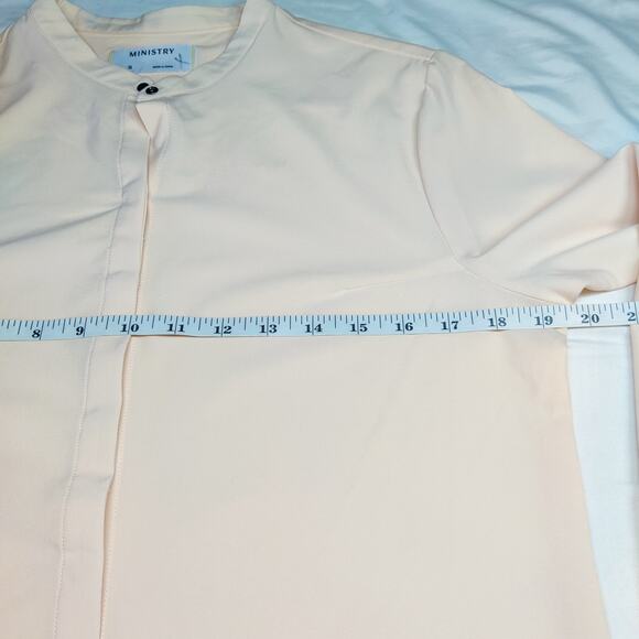 Ministry Easier Than Silk Nehru Travel Tech Top Blush Pink Small Anti Wrinkle - Picture 12 of 13